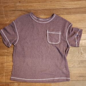 Womens Purple Waffle Knit Shirt, Schein, Small